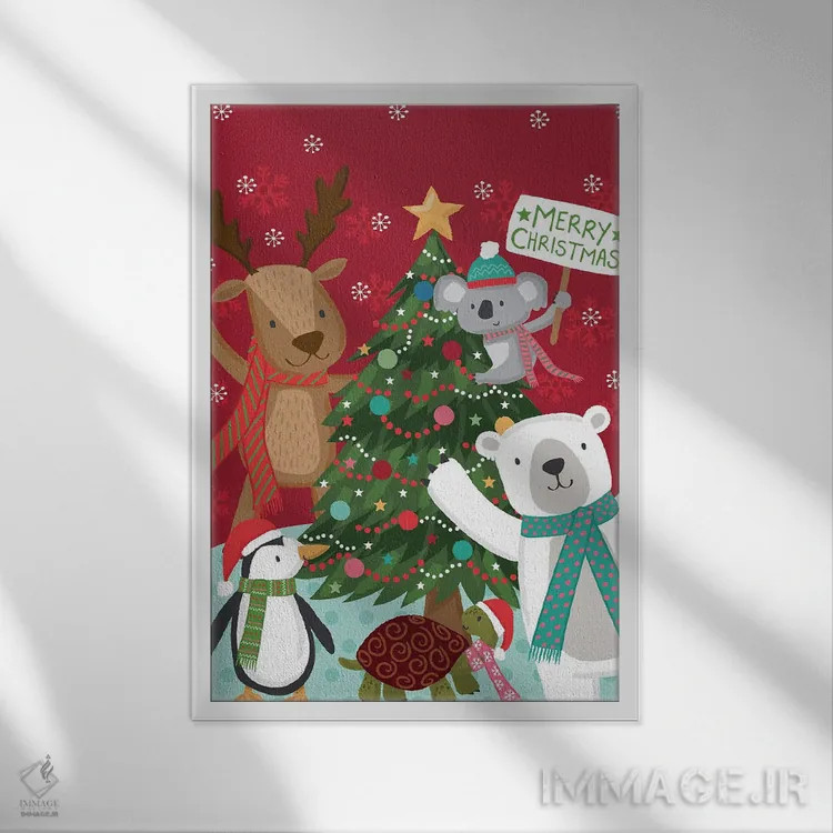 تابلو دکوراتیو کریسمس مبارک اثر لیزا پری - نمای قابدار سفید