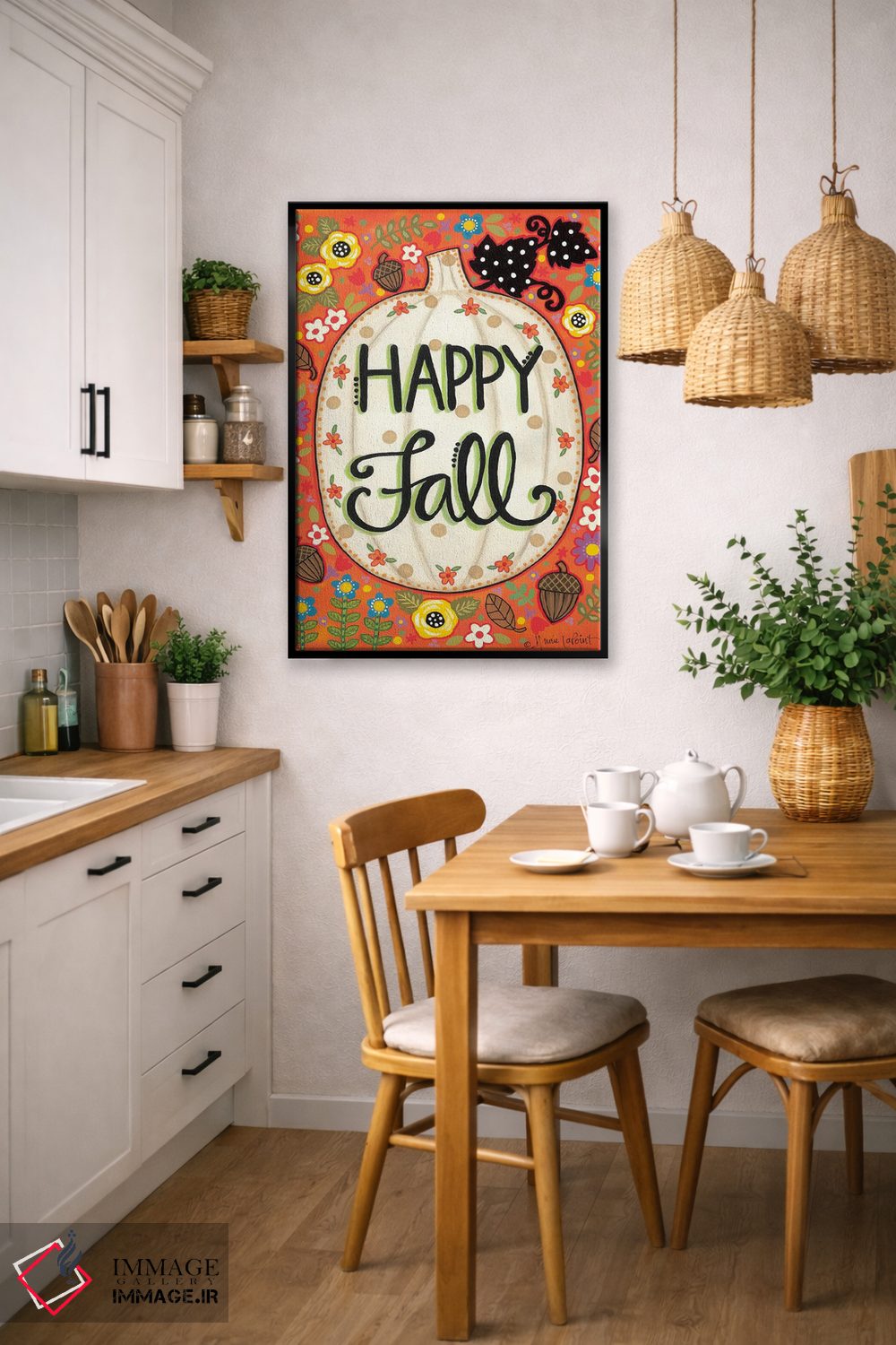 تابلو دکوراتیو کدوی خوشحال پاییزی اثر آنی لاپوینت - D6B