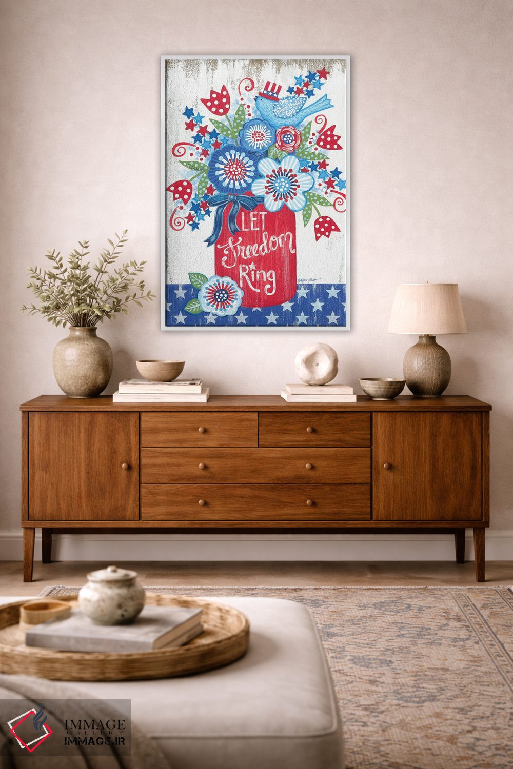 تابلو دکوراتیو بگذار آزادی طنین انداز شود اثر آنی لاپوینت - D3W