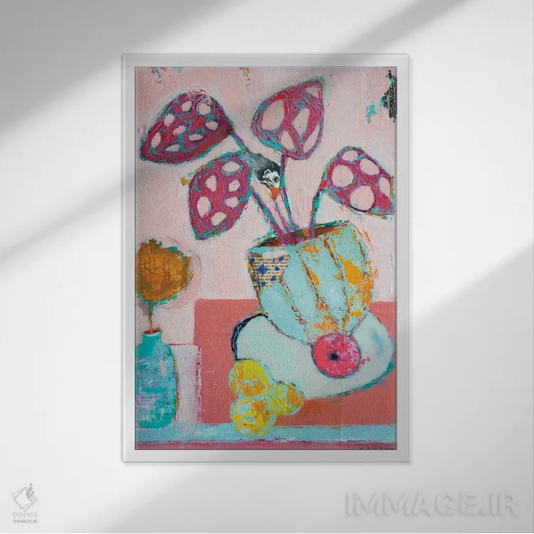 تابلو انتزاعی موناستریا اثر آندریا لوپز - نمای قابدار سفید