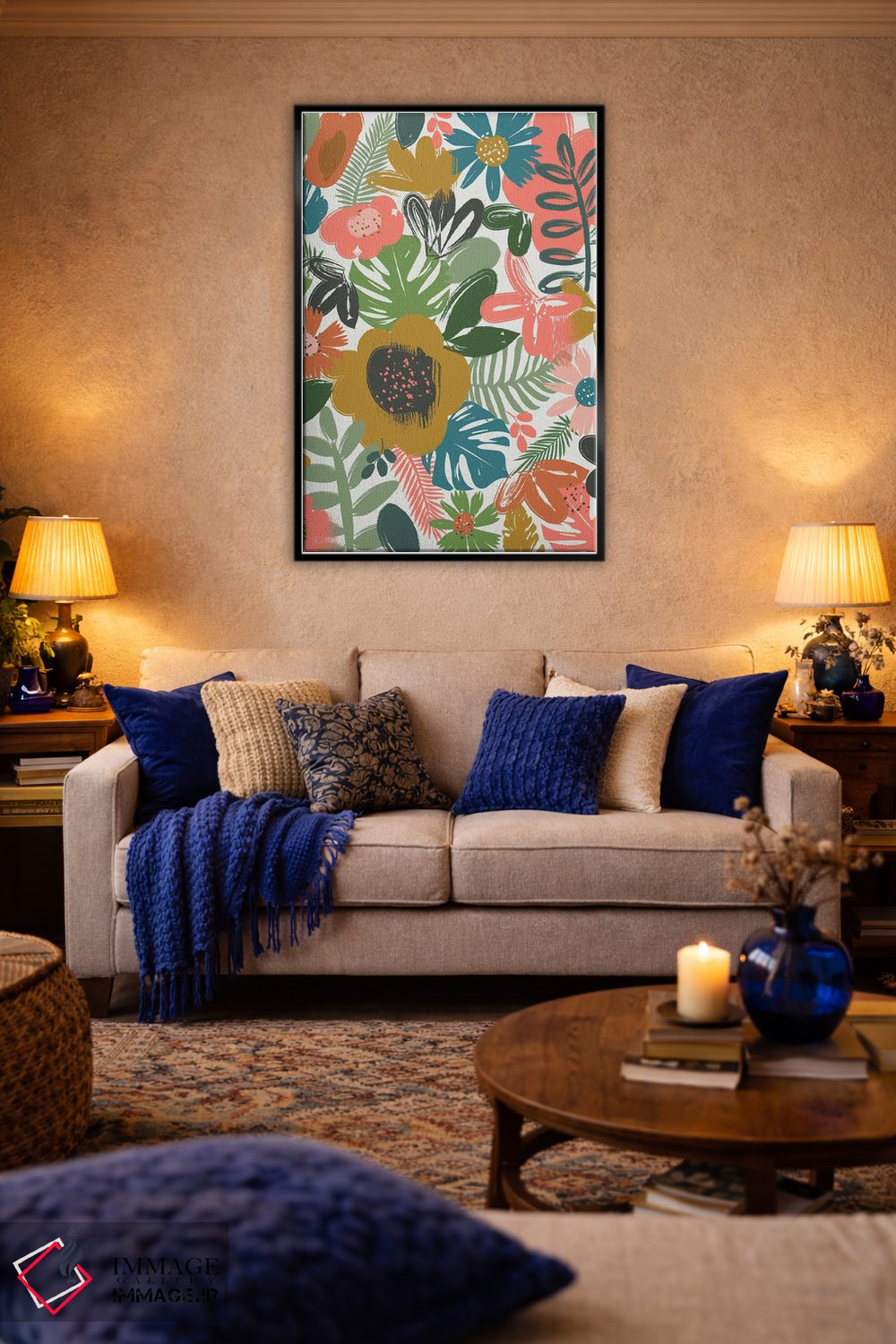 تابلو انتزاعی شکوفه های جنگلی اثر لیزا پری - D5B