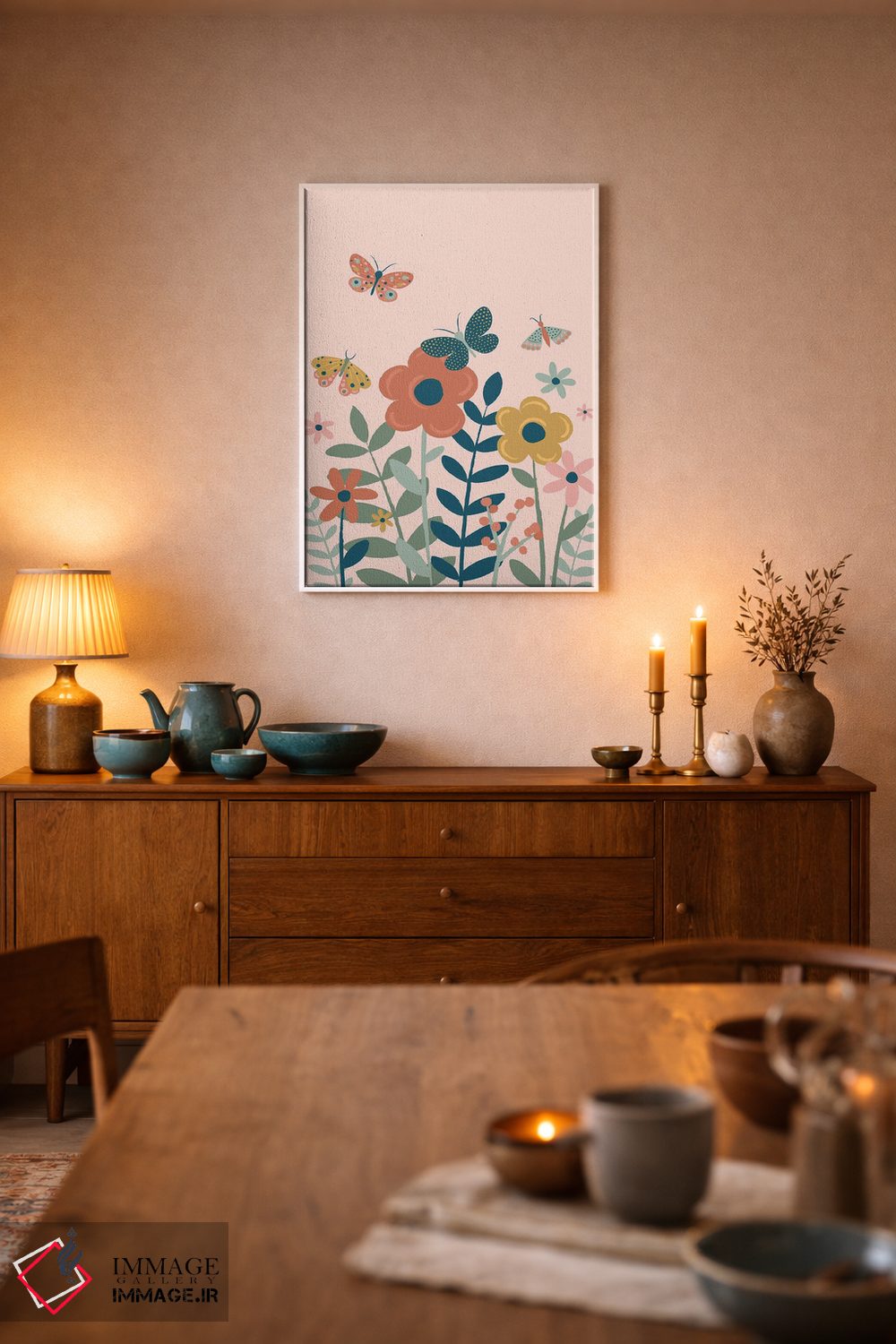 تابلو دکوراتیو باغ پروانه ها اثر لیزا پری - D5W