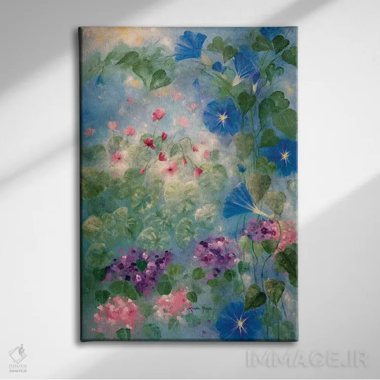 تابلو دکوراتیو شکوفه صبحگاهی زودهنگام اثر لیندا راوچ - نمای روبهرو روی دیوار