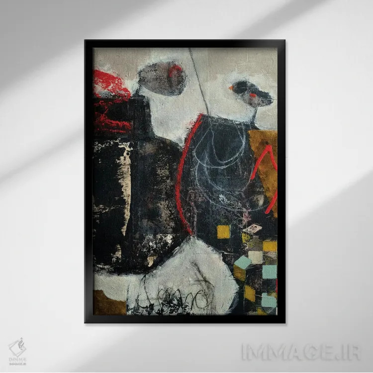 تابلو انتزاعی رقص آهسته اثر آندریا لوپز - نمای قابدار مشکی