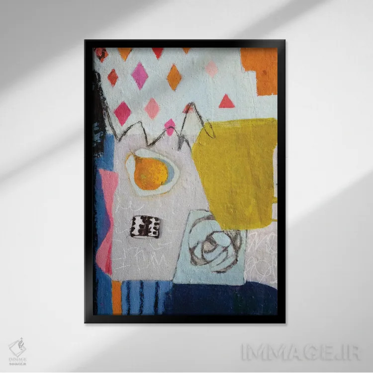 تابلو انتزاعی میز اثر آندریا لوپز - نمای قابدار مشکی