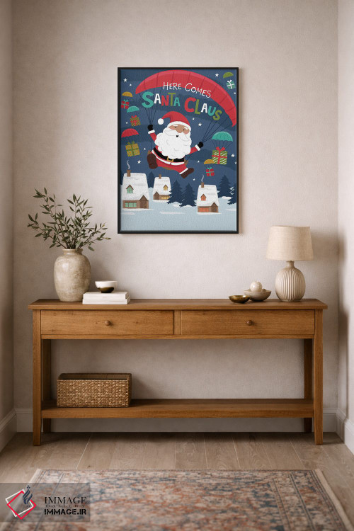 تابلو دکوراتیو بابا نوئل آمد اثر لیزا پری - D1B