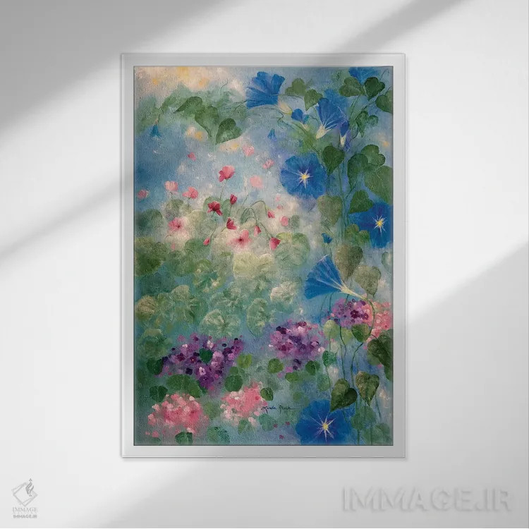 تابلو دکوراتیو شکوفه صبحگاهی زودهنگام اثر لیندا راوچ - نمای قابدار سفید