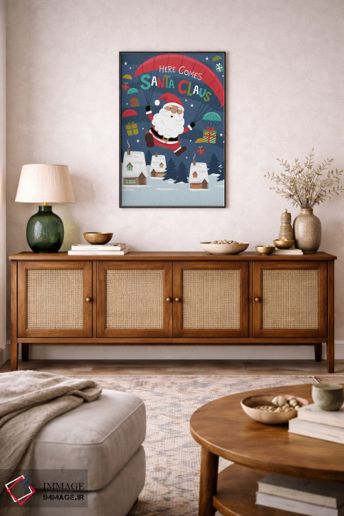 تابلو دکوراتیو بابا نوئل آمد اثر لیزا پری - D3B