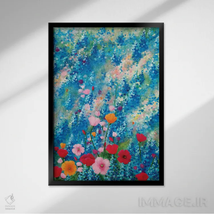 تابلو انتزاعی برای لی لی اثر لیندا راوچ - نمای قابدار مشکی