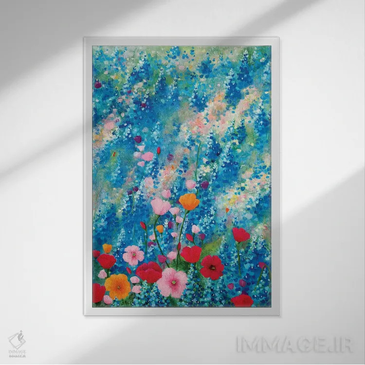 تابلو انتزاعی برای لی لی اثر لیندا راوچ - نمای قابدار سفید