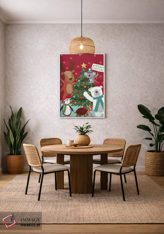 تابلو دکوراتیو کریسمس مبارک اثر لیزا پری - D4W