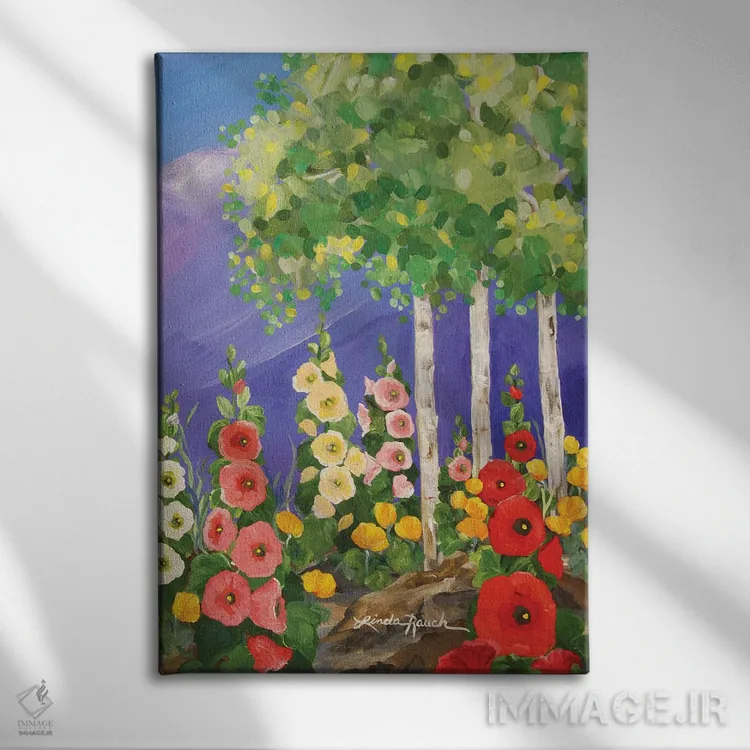 تابلو دکوراتیو باغ تابستانی تائوس اثر لیندا راوچ - نمای روبهرو روی دیوار