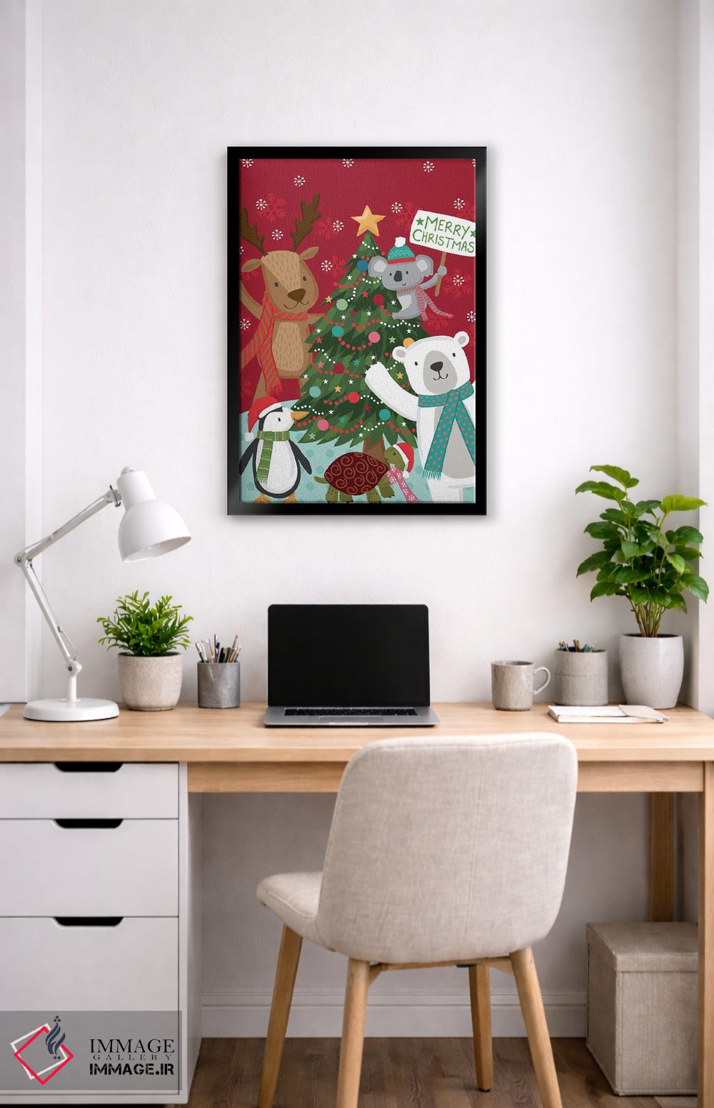تابلو دکوراتیو کریسمس مبارک اثر لیزا پری - D6B