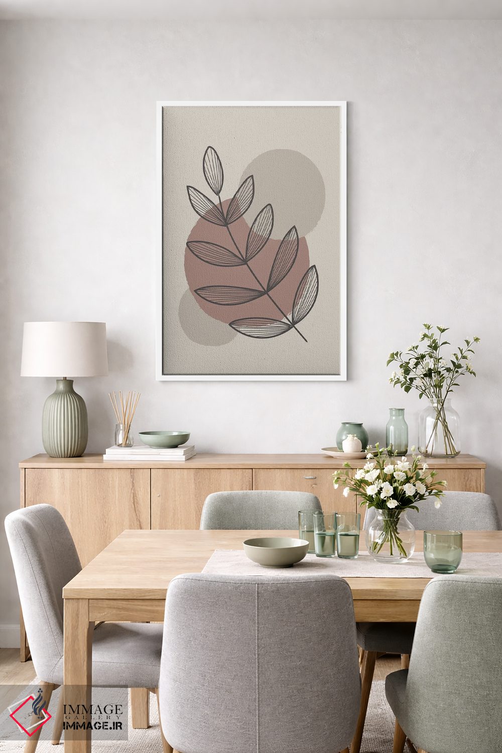 تابلو مینیمال نباتی انتزاعی اثر لیزا پری - D5W