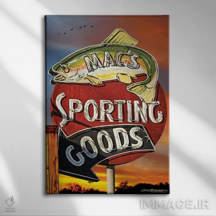 تابلو دکوراتیو لوازم ورزشی اثر لری گروسمن - نمای روبهرو روی دیوار