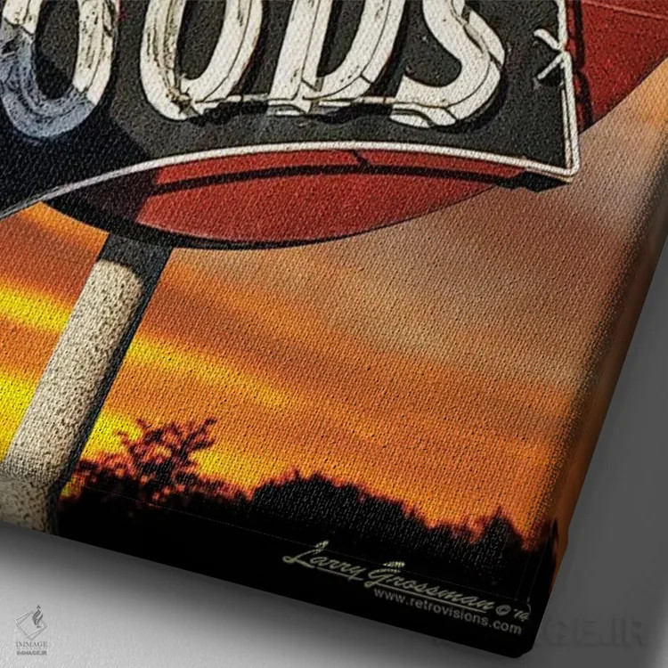 تابلو دکوراتیو لوازم ورزشی اثر لری گروسمن - نمای نزدیک بافت بوم