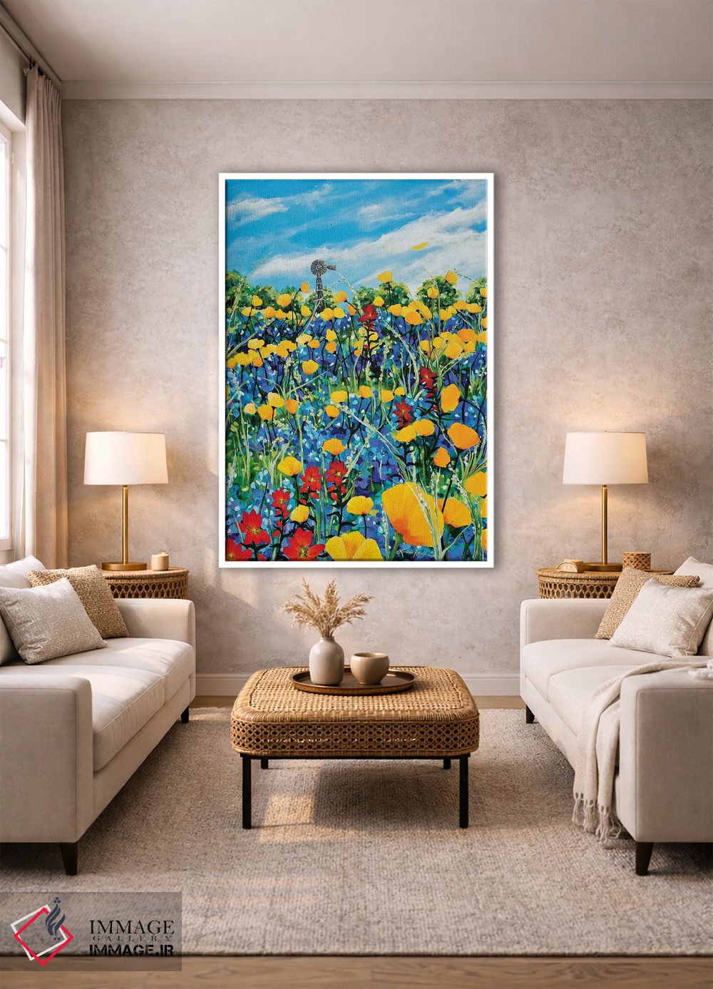 تابلو دکوراتیو منطقه تپه ای اثر لیندا راوچ - D1W