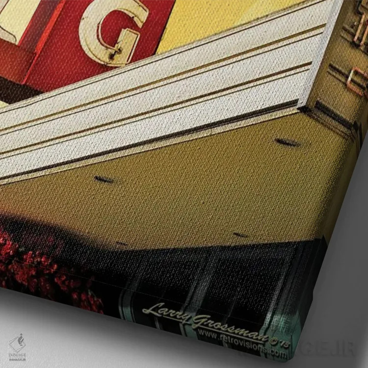 تابلو دکوراتیو سالن سالیناس اثر لری گروسمن - نمای نزدیک بافت بوم