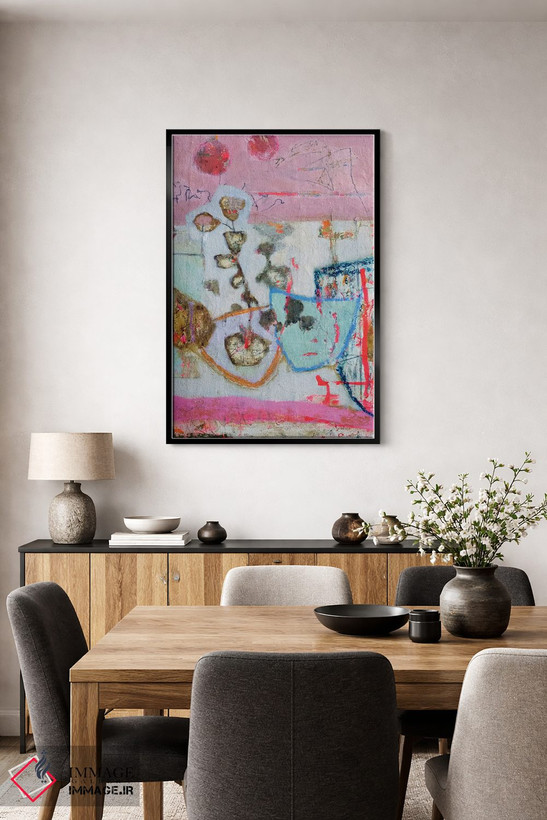 تابلو انتزاعی طبیعت بی جان صورتی اثر آندریا لوپز - D6B