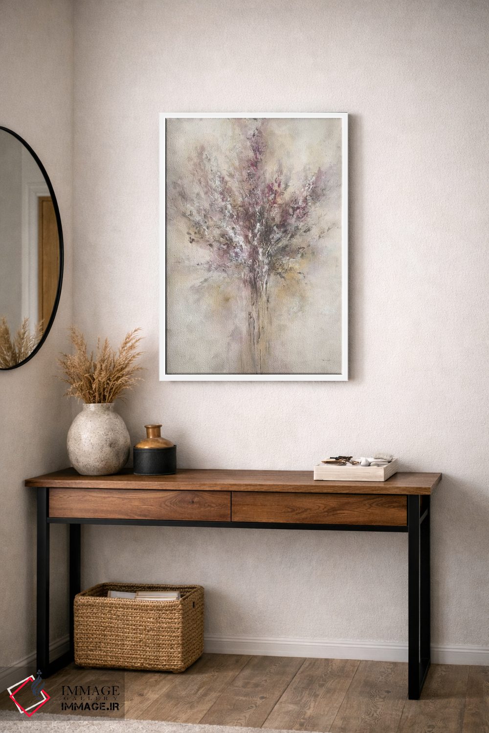 تابلو انتزاعی یاس بنفش اثر لیا ری - D2W