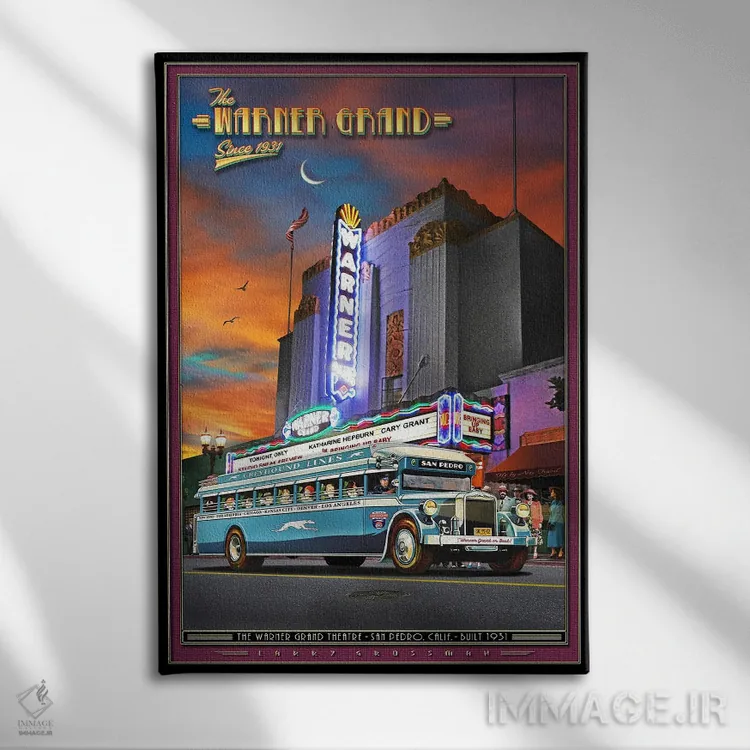 تابلو دکوراتیو تئاتر وارنر گرند اثر لری گروسمن - نمای روبهرو روی دیوار