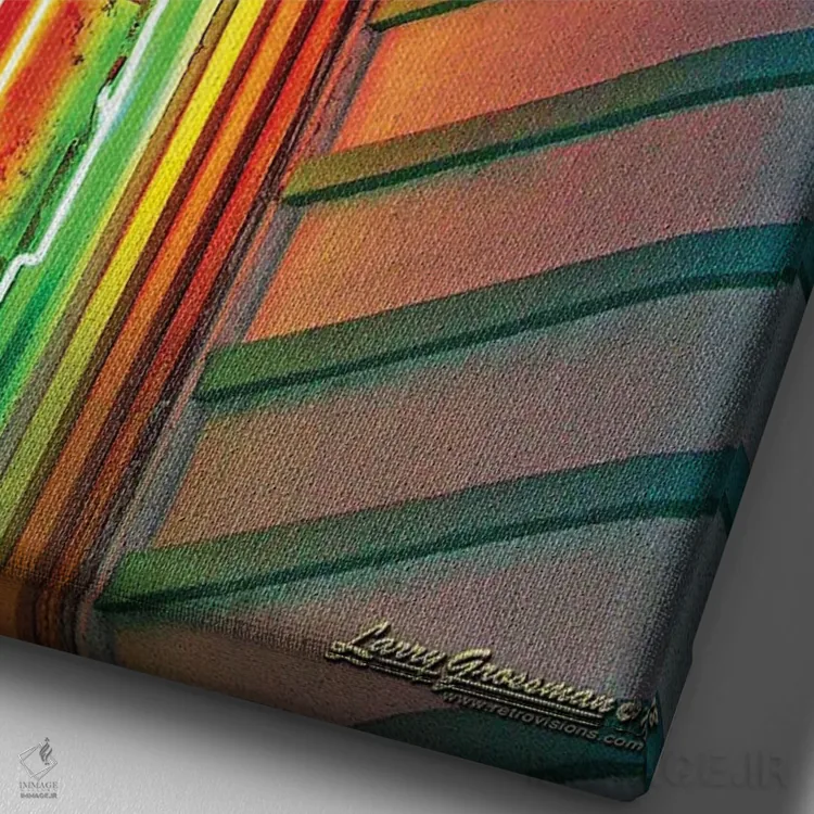 تابلوی هنری اثر لری گروسمن - نمای نزدیک بافت بوم