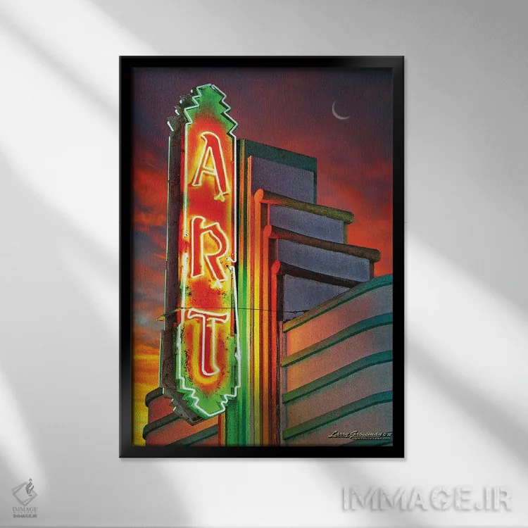 تابلوی هنری اثر لری گروسمن - نمای قابدار مشکی