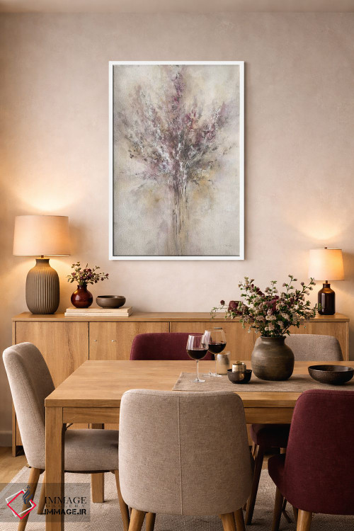 تابلو انتزاعی یاس بنفش اثر لیا ری - D5W