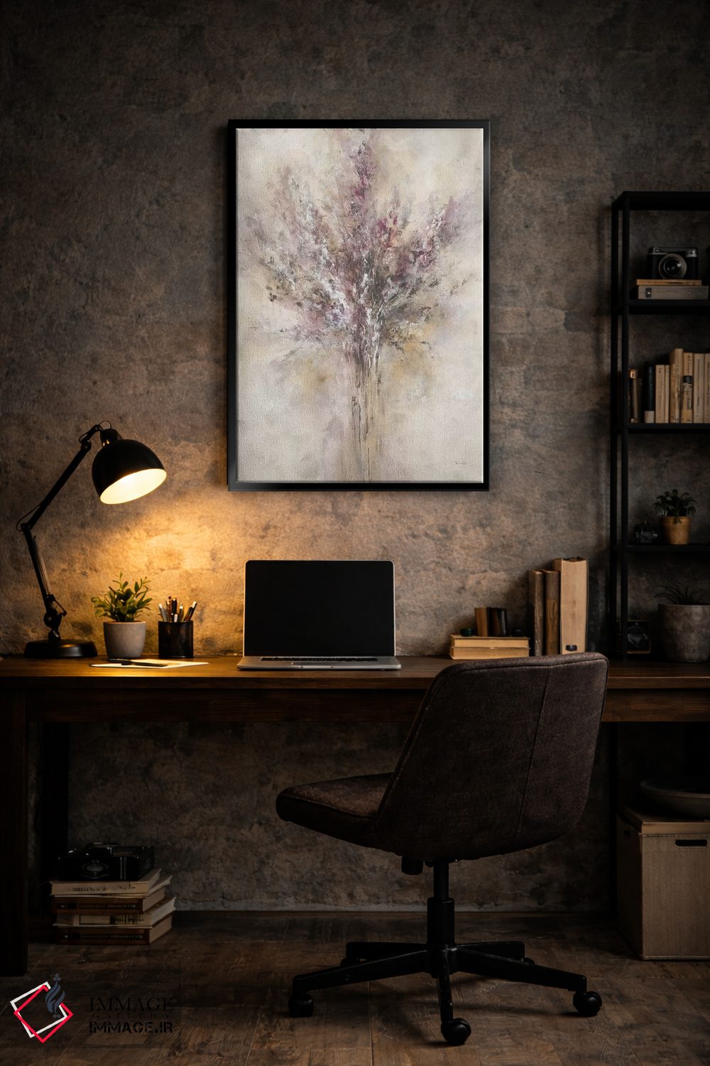 تابلو انتزاعی یاس بنفش اثر لیا ری - D6B