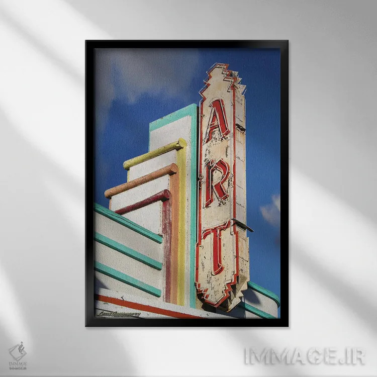 تابلو دکوراتیو روز تابلوی هنری اثر لری گروسمن - نمای قابدار مشکی