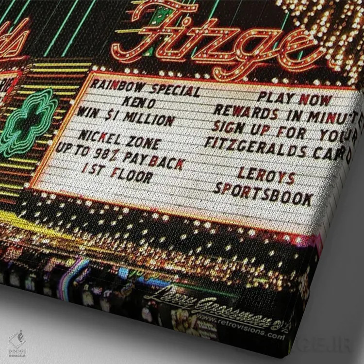 تابلو دکوراتیو بزرگ ترین شهر کوچک اثر لری گروسمن - نمای نزدیک بافت بوم