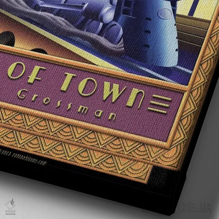 تابلو دکوراتیو خارج از شهر اثر لری گروسمن - نمای نزدیک بافت بوم