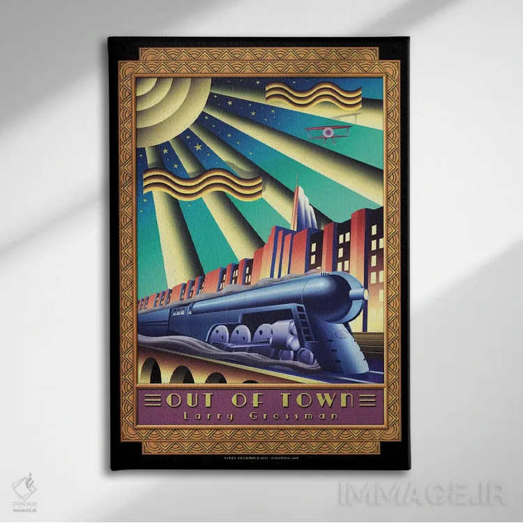 تابلو دکوراتیو خارج از شهر اثر لری گروسمن - نمای روبهرو روی دیوار