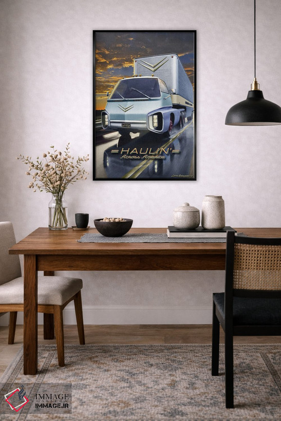 تابلو دکوراتیو کامیون بارکش اثر لری گروسمن - D5B