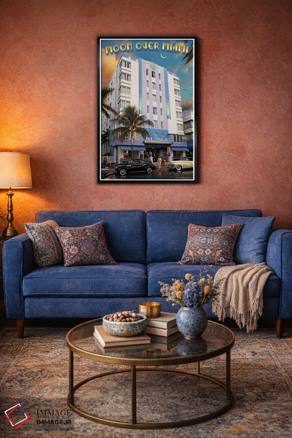 تابلو دکوراتیو ماه بر فراز میامی اثر لری گروسمن - D4B