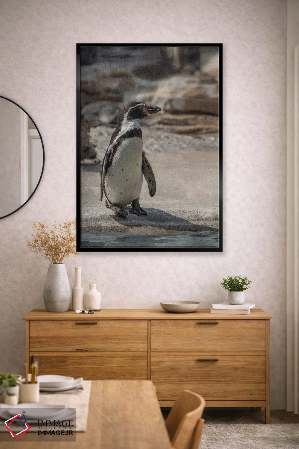 تابلو دکوراتیو پنگوئن تنها اثر لوئیس راث - D2B