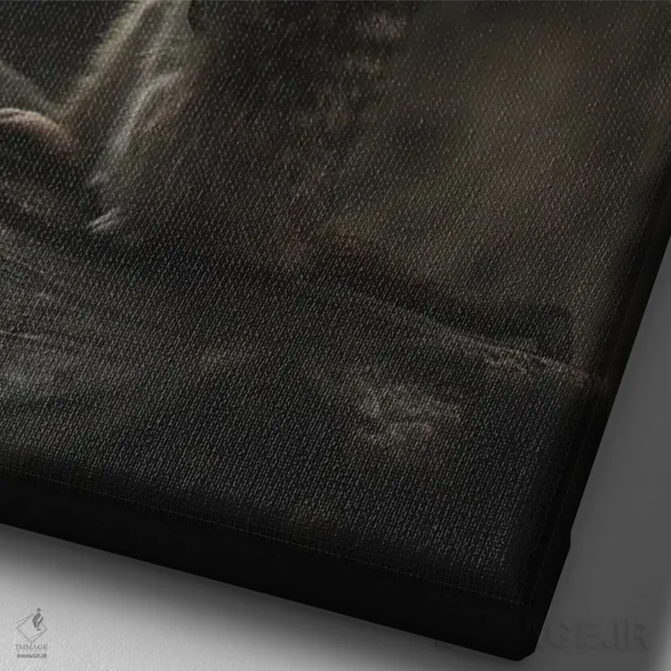 تابلو دکوراتیو پرتره میرکت با پرتوهای نور اثر لوئیس راث - نمای نزدیک بافت بوم