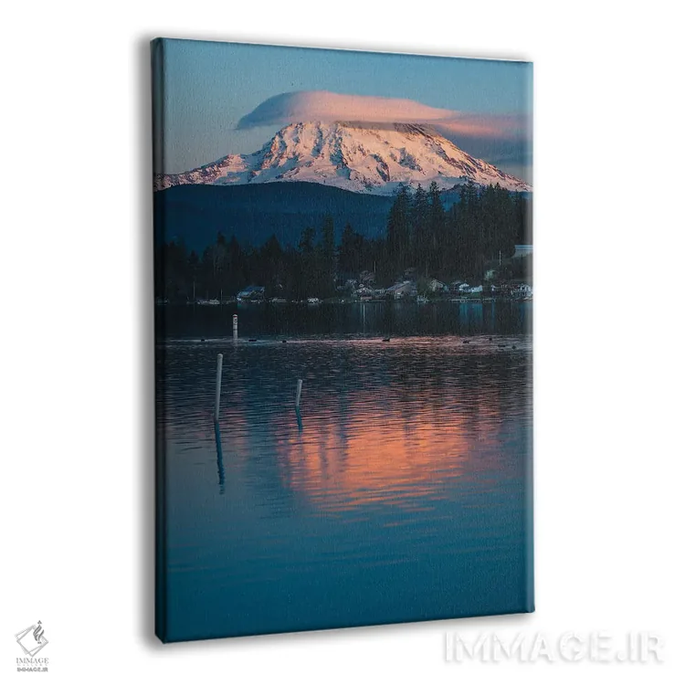 تابلو دکوراتیو غروب رینییر بر دریاچه صاف اثر لوئیس راث - نمای پرسپکتیو محصول