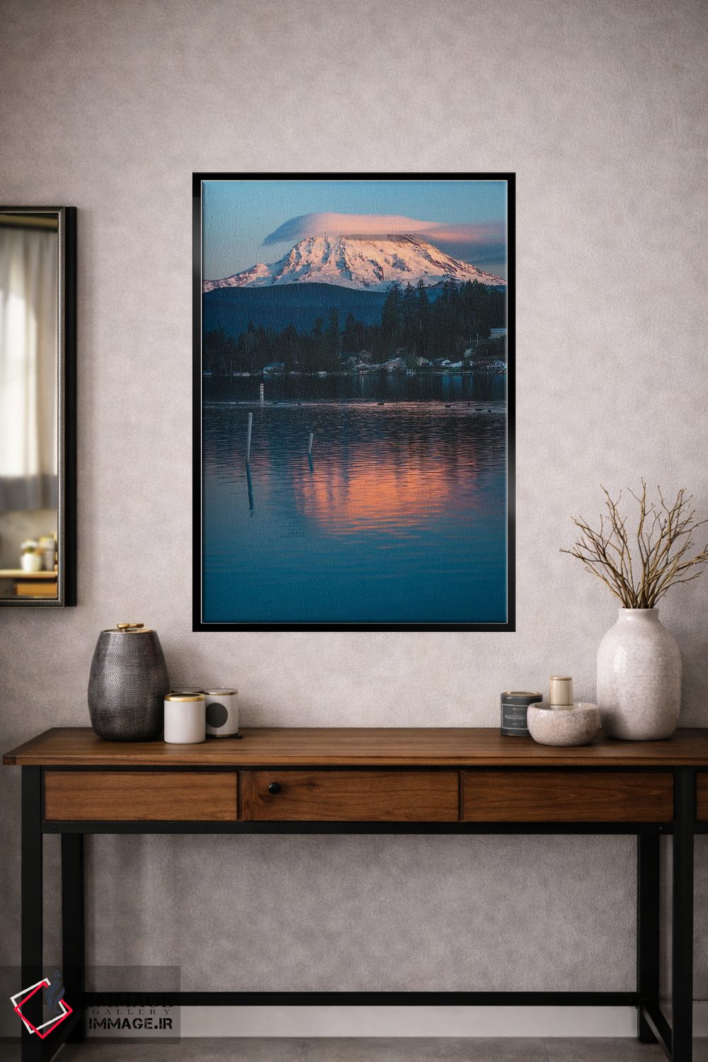 تابلو دکوراتیو غروب رینییر بر دریاچه صاف اثر لوئیس راث - D3B