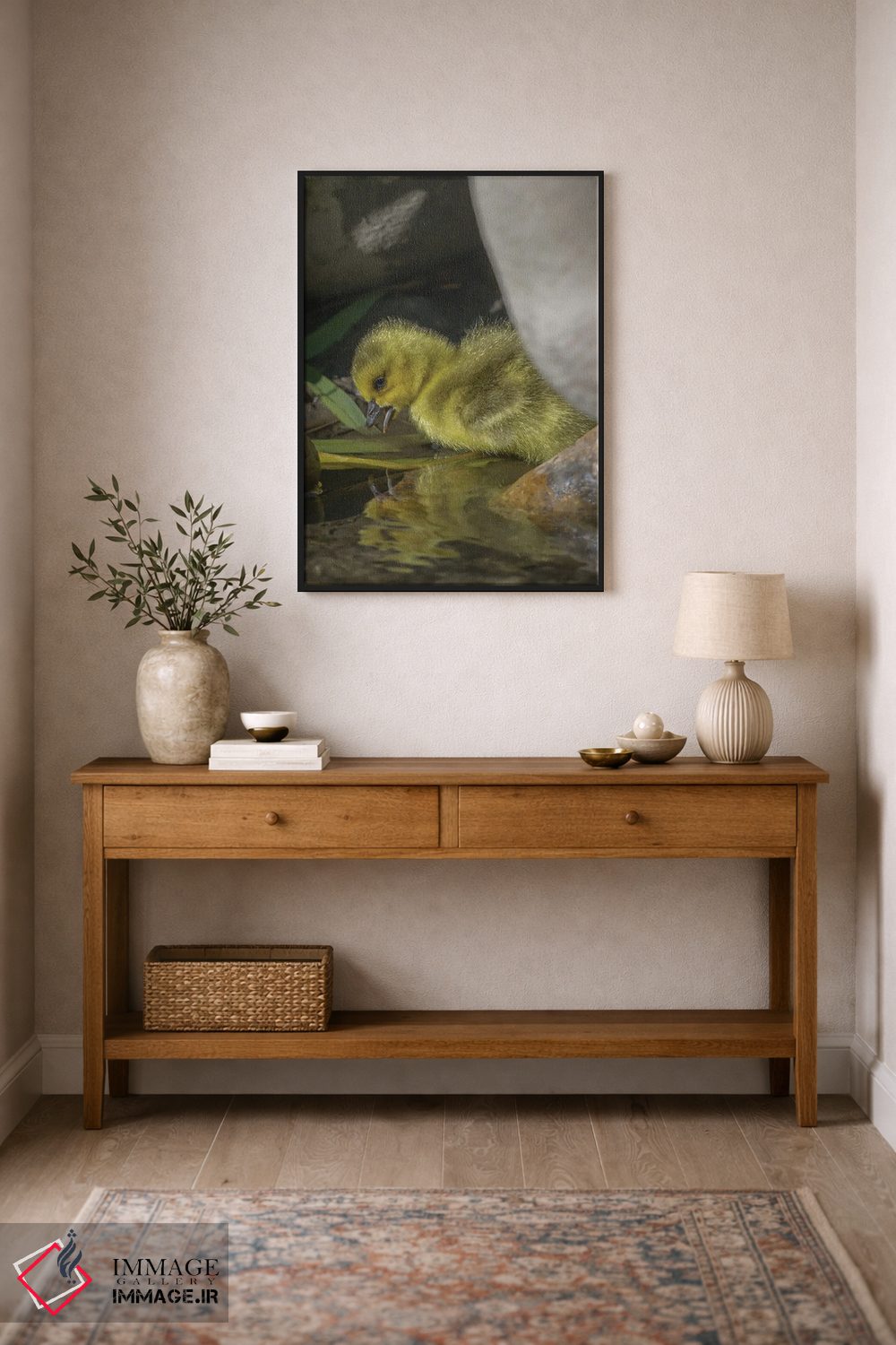 تابلو دکوراتیو بازتاب جوجه غاز در آب اثر لوئیس راث - D2B