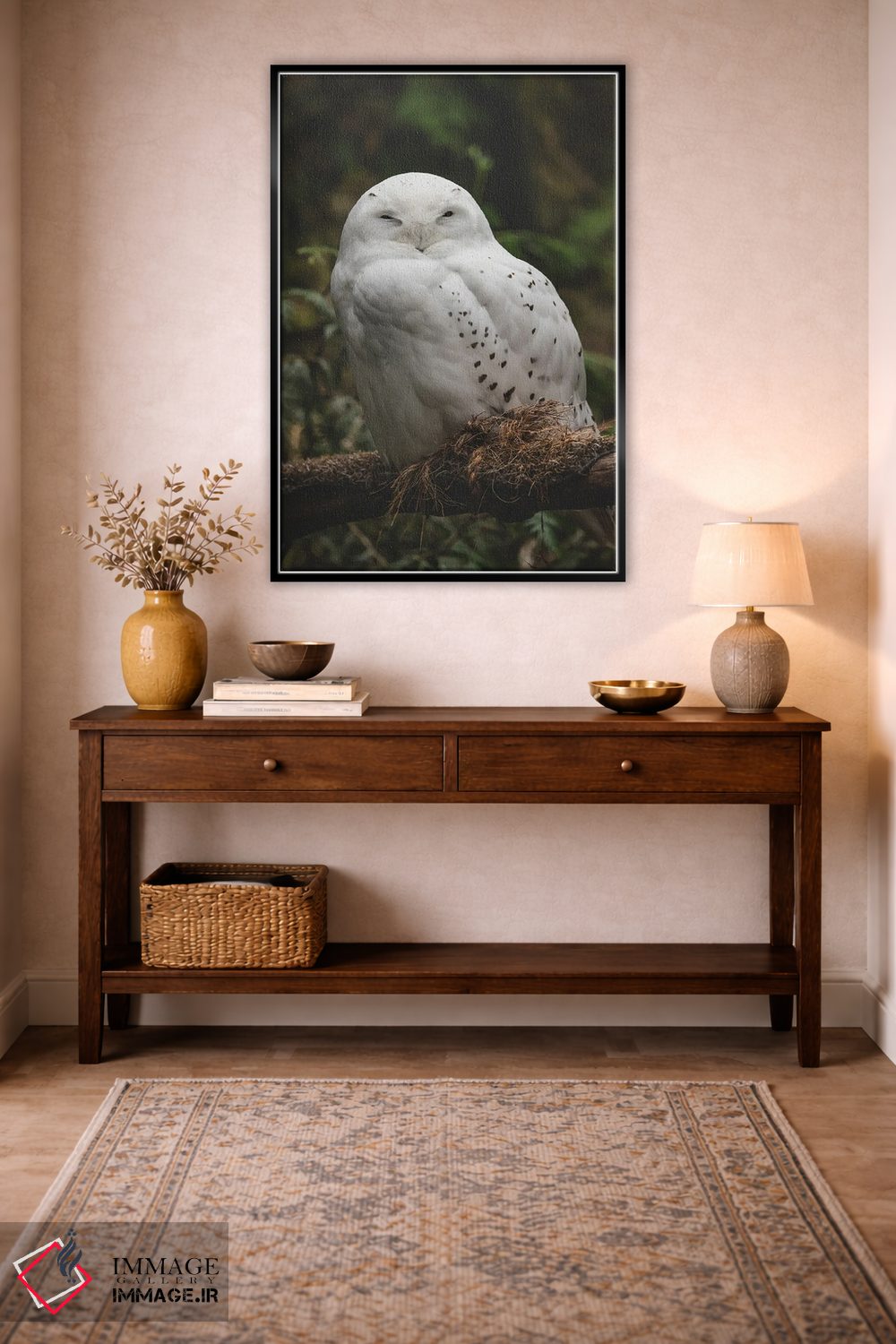 تابلو دکوراتیو جغد انباری برفی اثر لوئیس راث - D2B