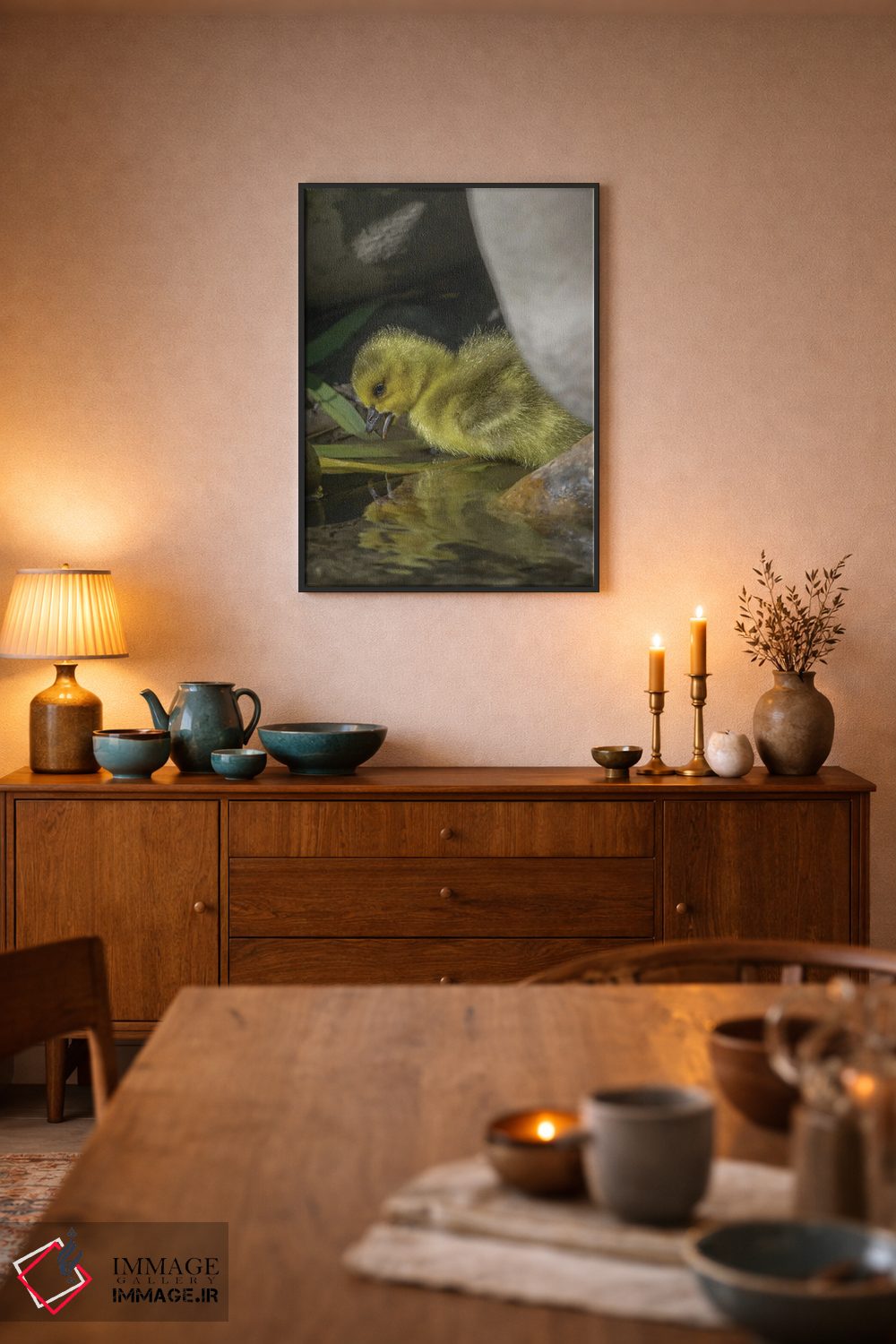 تابلو دکوراتیو بازتاب جوجه غاز در آب اثر لوئیس راث - D6B