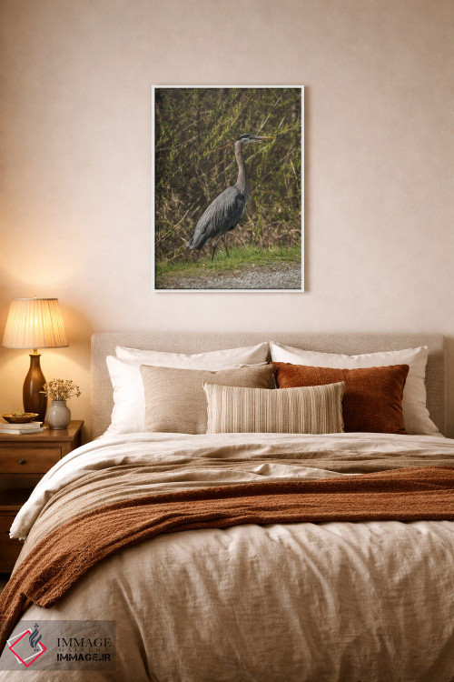 تابلو دکوراتیو ژست حواصیل آبی بزرگ اثر لوئیس راث - D5W