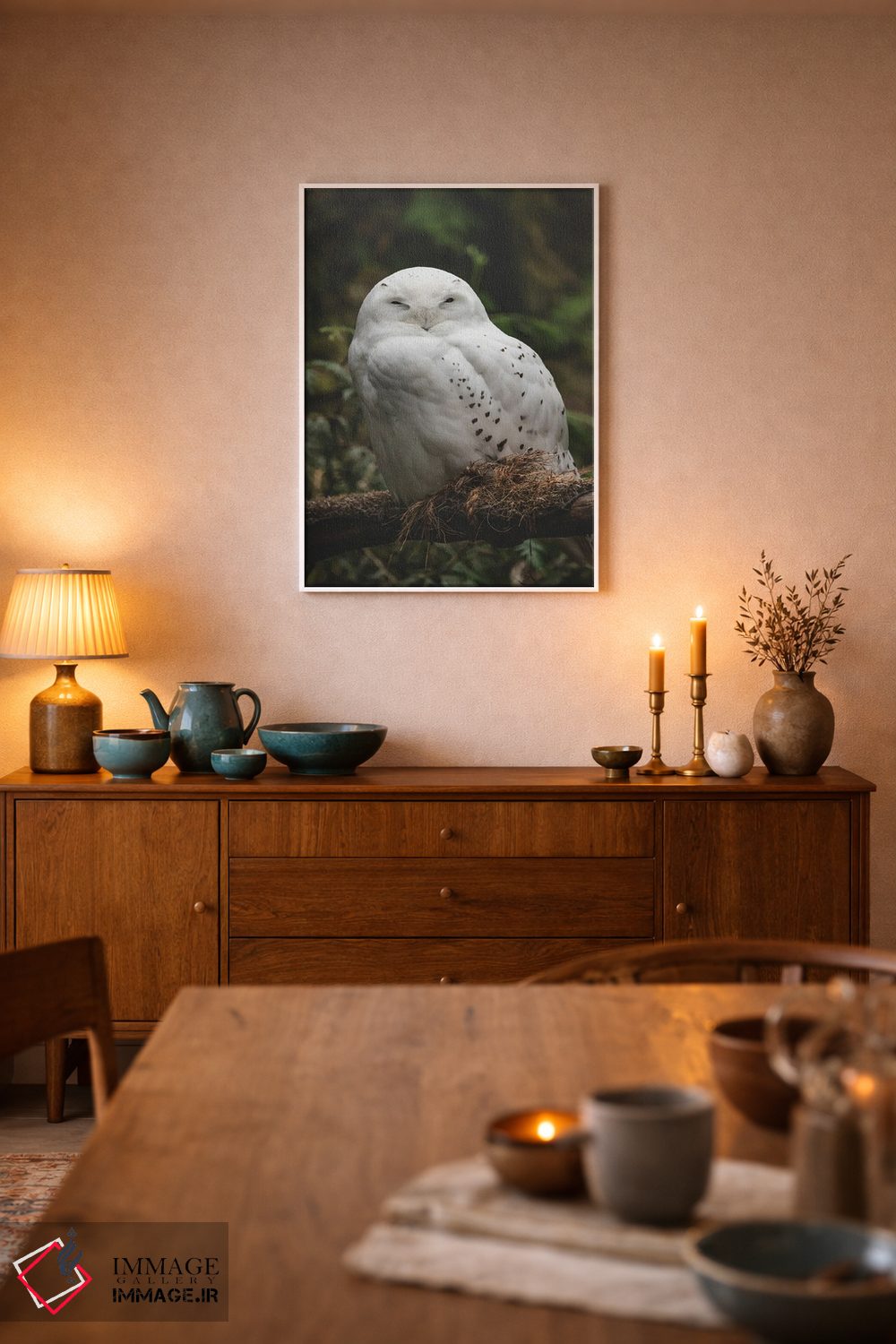 تابلو دکوراتیو جغد انباری برفی اثر لوئیس راث - D6W