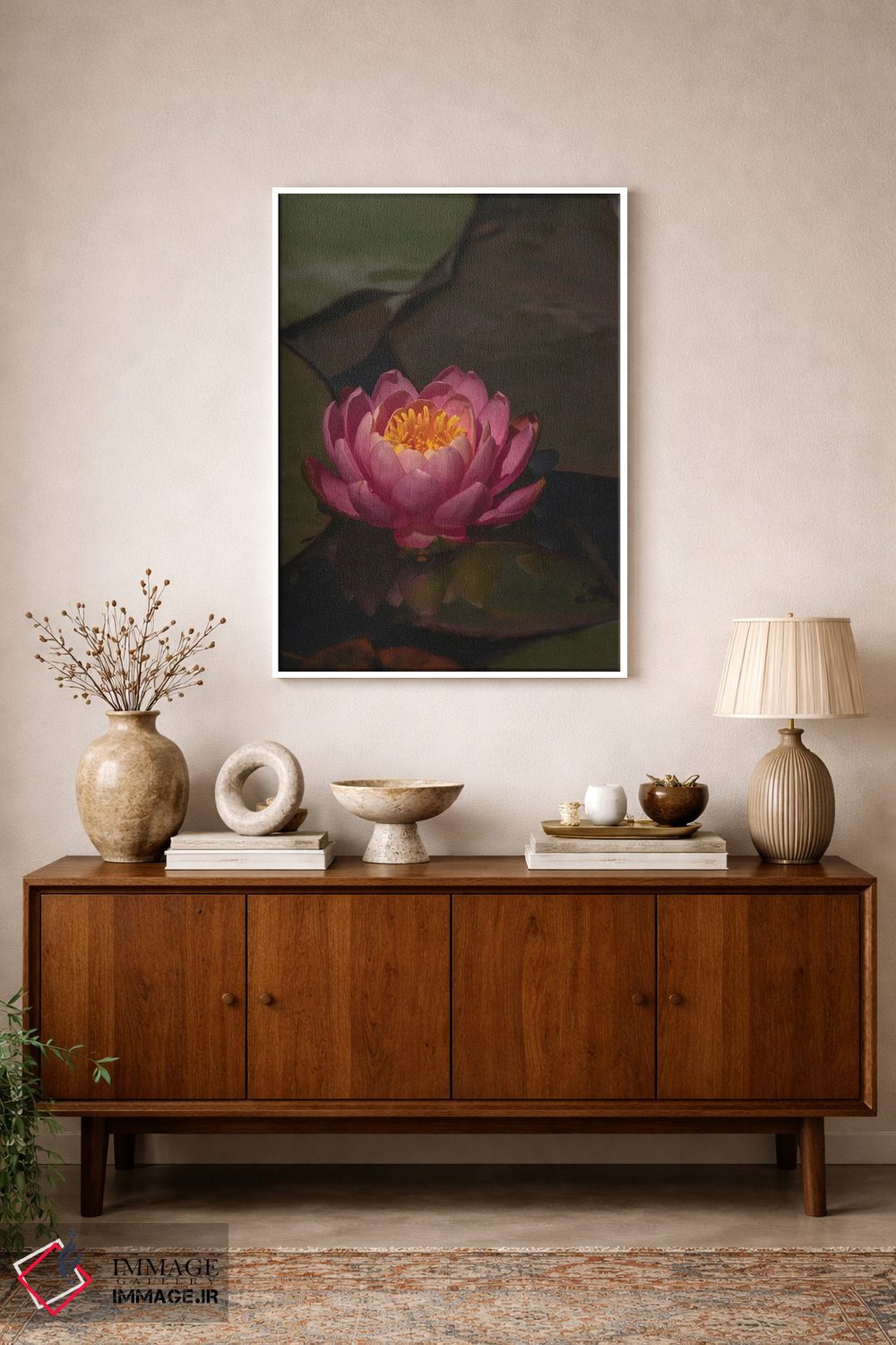 تابلو دکوراتیو نیلوفر آبی تنها اثر لوئیس راث - D1W