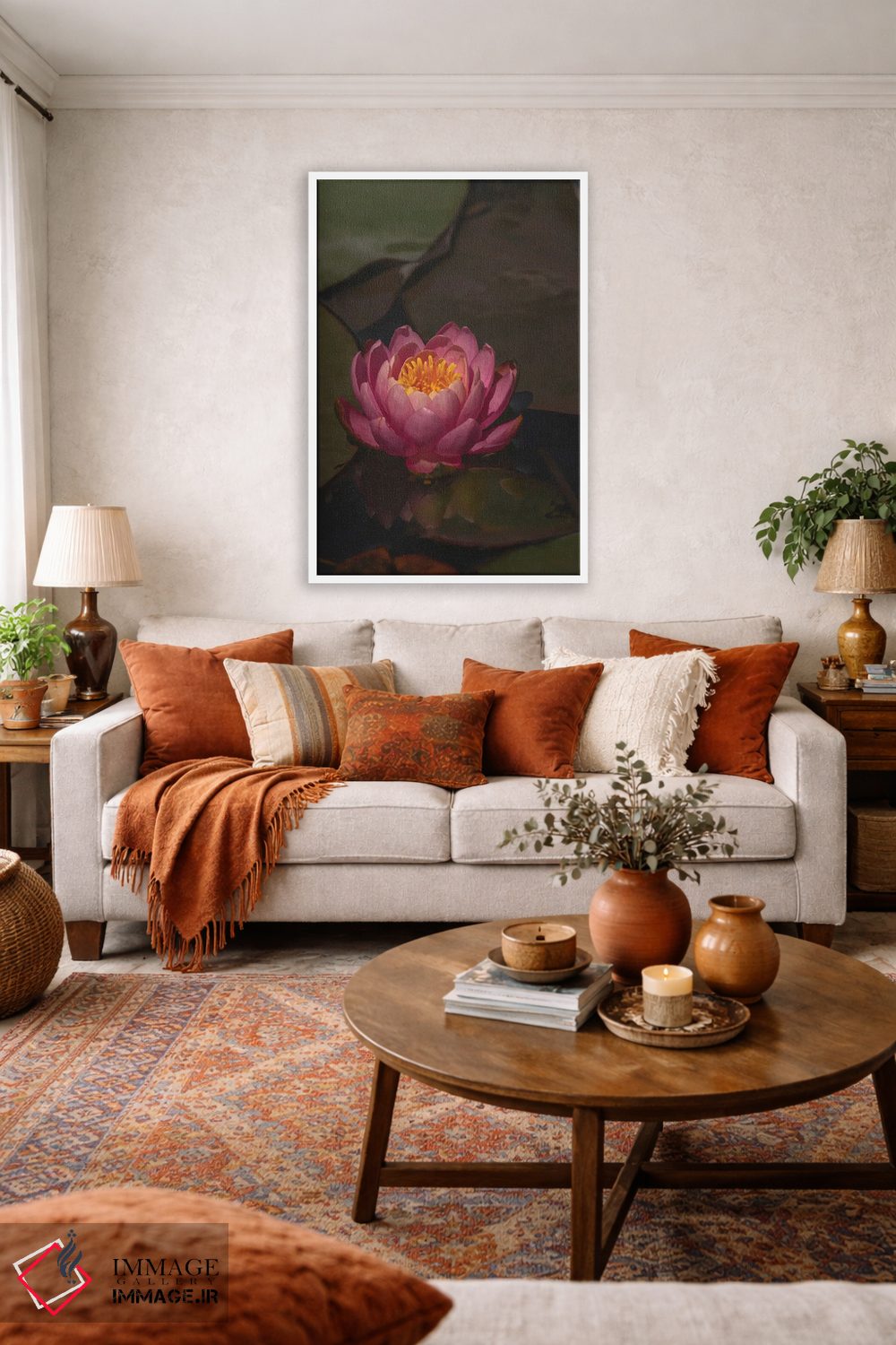 تابلو دکوراتیو نیلوفر آبی تنها اثر لوئیس راث - D2W