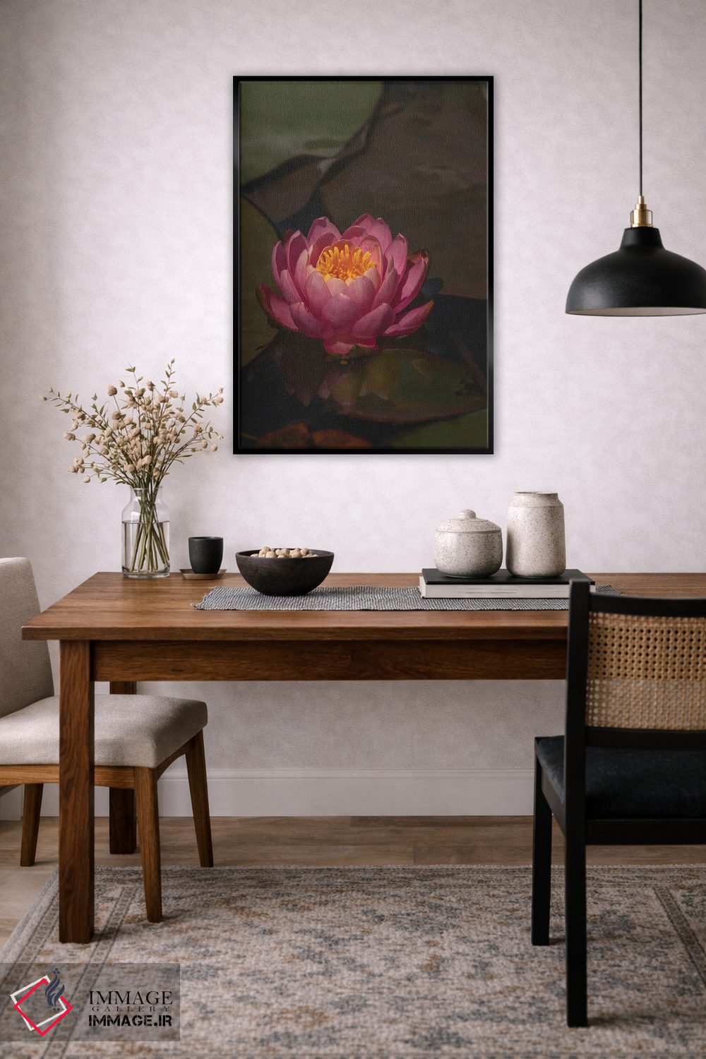 تابلو دکوراتیو نیلوفر آبی تنها اثر لوئیس راث - D5B