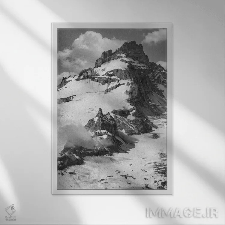 تابلو دکوراتیو در میان ابرها اثر لوئیس راث - نمای قابدار سفید