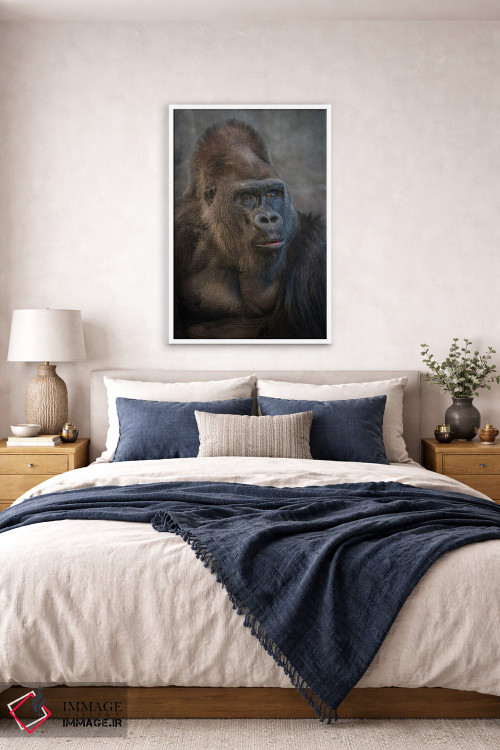 تابلو دکوراتیو نگاه گوریل نقره پشت اثر لوئیس راث - D6W
