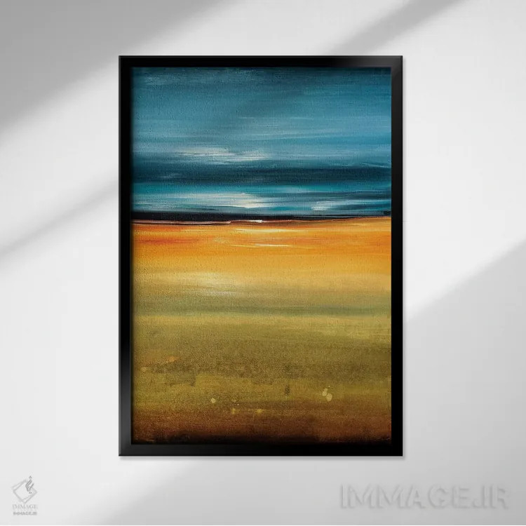 تابلو انتزاعی زمان ایستاده است ۳ اثر لیزا ریجرز - نمای قابدار مشکی